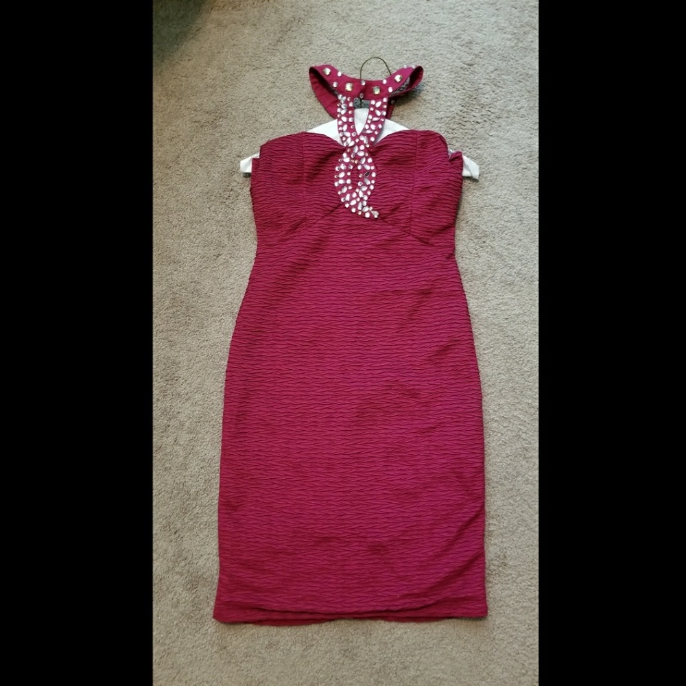 Pink halter tie mini dress